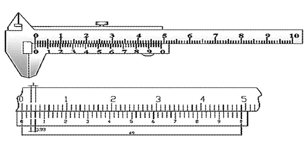 50分度游标卡尺度数原理